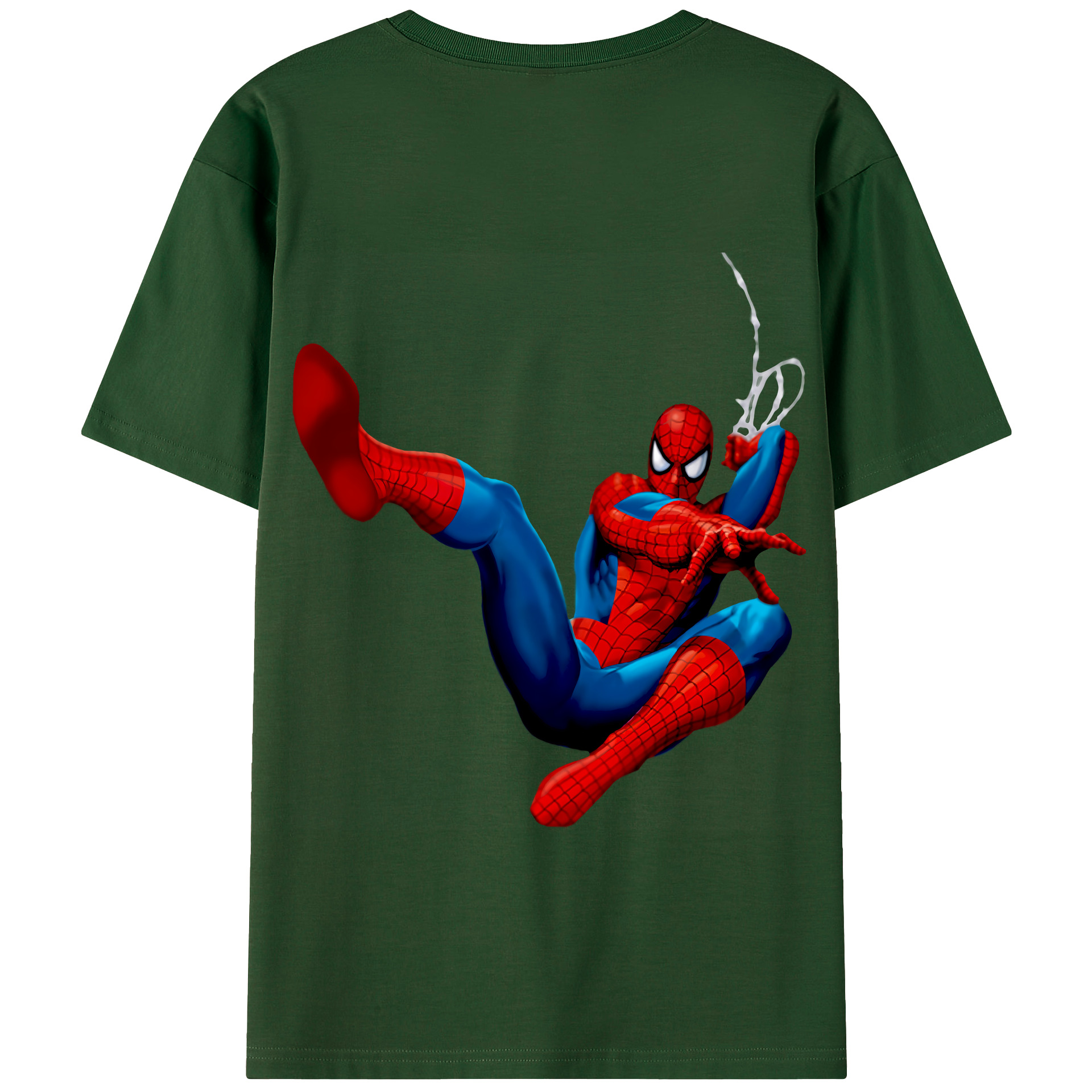 （画像用） Spider Man スパイダーマン 綿100％半袖Tシャツ（背面プリント）
